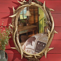 Oval Antler Mirror