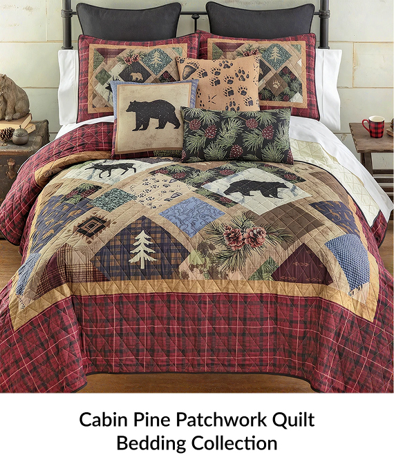 Cabin Pine Patchwork Quilt Bedding Collection