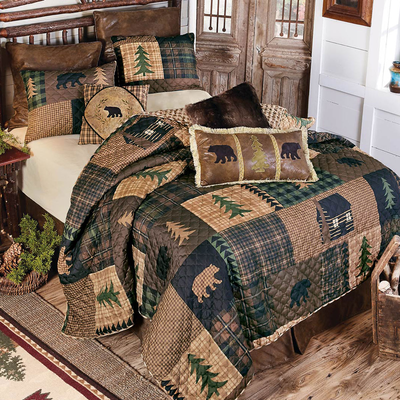 Black Bear & Pines Quilt Bedding Collection