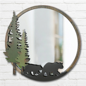 Bear Trail Round Wall Mirror