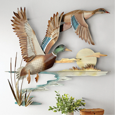 Lakeside Ducks Metal Wall Art