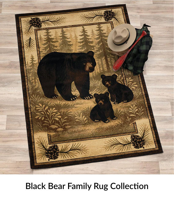 Black Bear Family Rug Collection