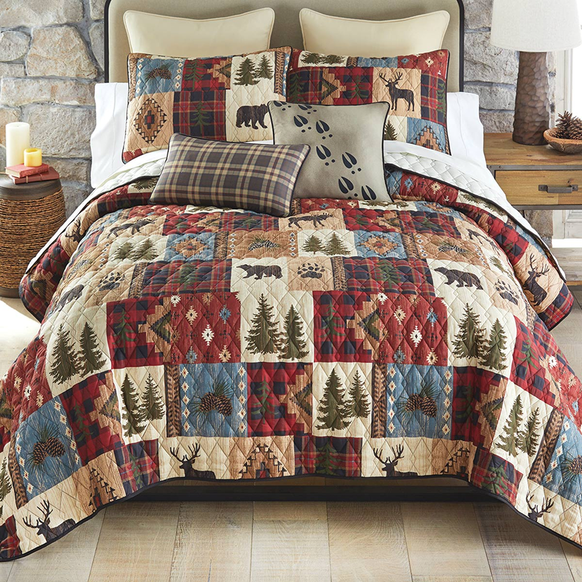 Bear & Moose Patchwork Quilt Bedding Collection