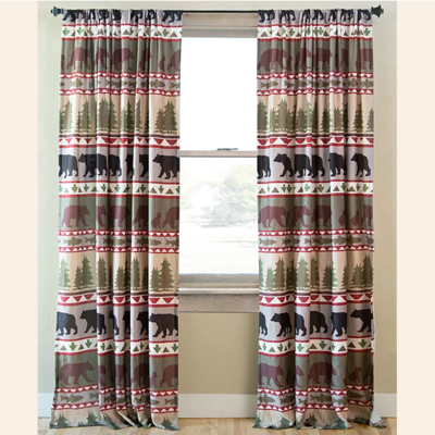 Pine Woods Bears Drapes