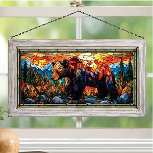 Bear Mosaic Stained Glass Art