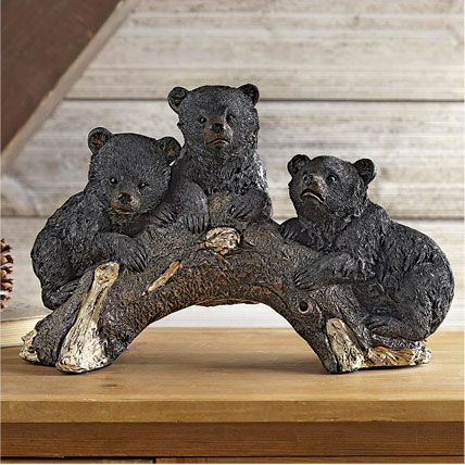 Bears on Log Sculpture