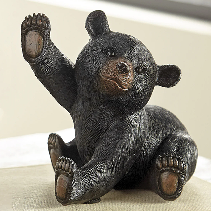 High Five Black Bear Figurine