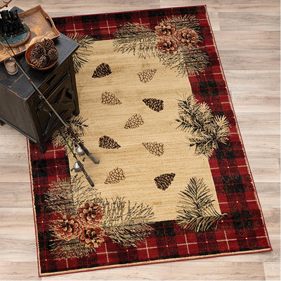 Pinecone Haven Crimson Rug Collection