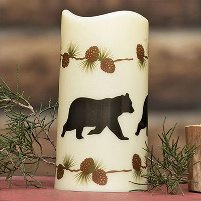 Pinecone Bear LED Candle