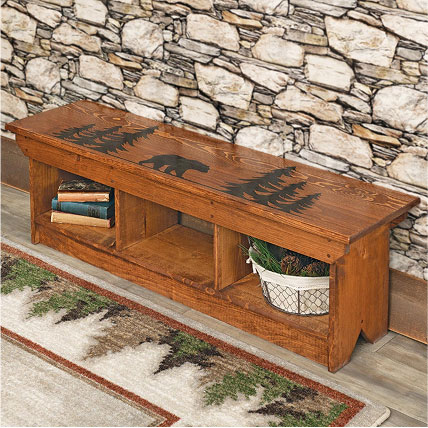 Woodland Bear Cubby Bench