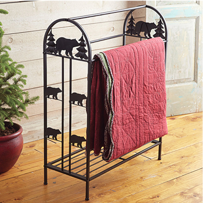 Black Bear Metal Quilt Rack
