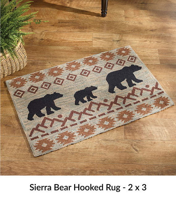 Sierra Bear Hooked Rug - 2 x 3