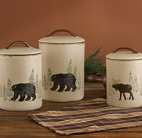 Bear & Moose Stoneware Canister Set