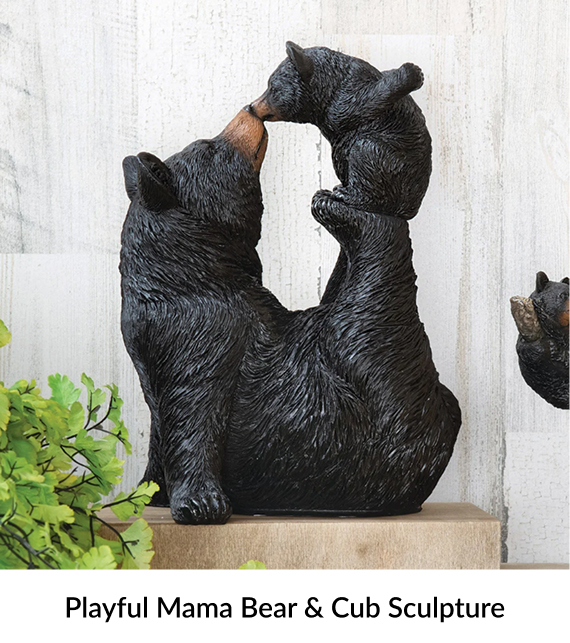 Playful Mama Bear & Cub Sculpture