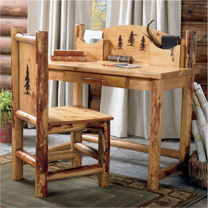 Rocky Mountain Log Desk & Chair