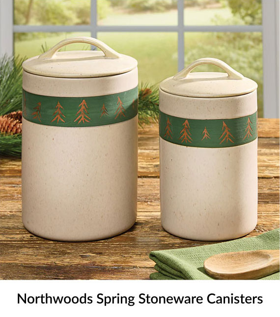 Northwoods Spring Stoneware Canisters