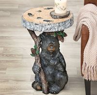 Pinecone Black Bear Accent Table