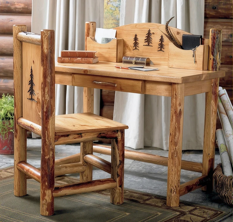 Rocky Mountain Log Desk & Chair
