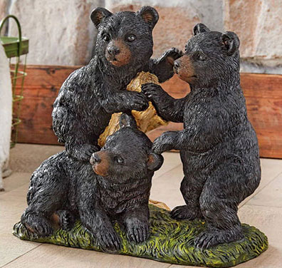 Bear Cubs Playing Sculpture