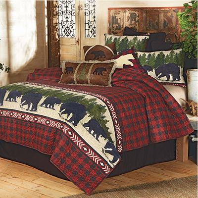 Arrowhead Plaid Bear Quilt Bedding