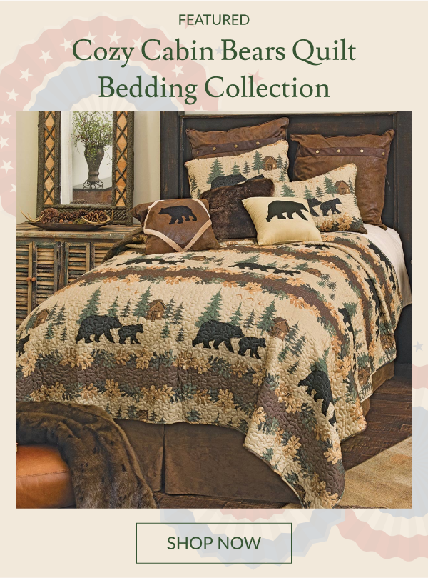 Cozy Cabin Bears Quilt Bedding Collection