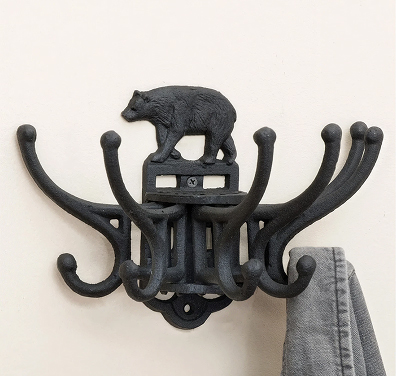 Bear Cast Iron Coat Hanger