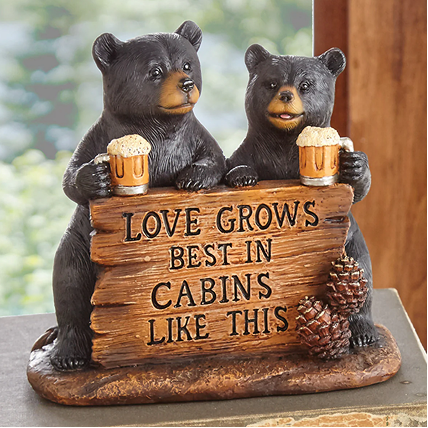 Cabin Love Bears Sculpture