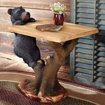 Black Bear Climbing Accent Table