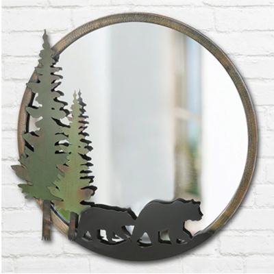 Bear Trail Round Wall Mirror