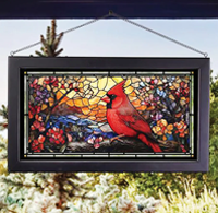 Cardinal Mosaic Stained Glass Art