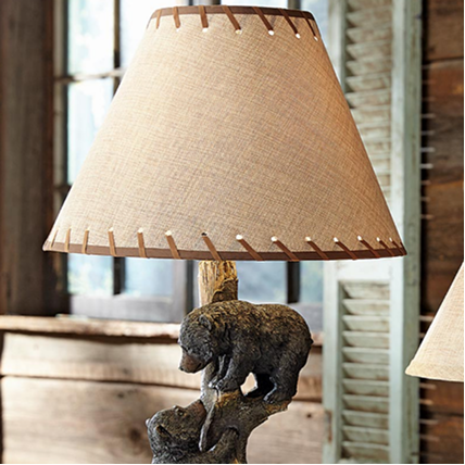 Two Bear Cubs Table Lamp