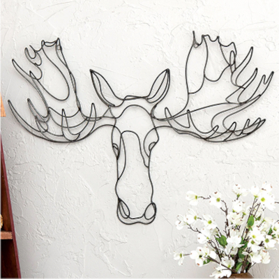 Moose Silhouette Metal Wall Hanging