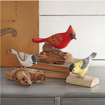 Wooden Bird Figurines