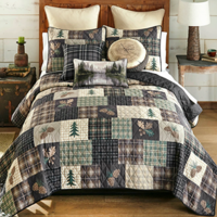 Pinecone Plaid Quilt Bedding Collection