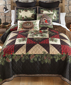 Woodland Cardinals Quilt Bedding Collection