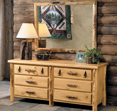 Rocky Mountain Log Dresser w/Mirror