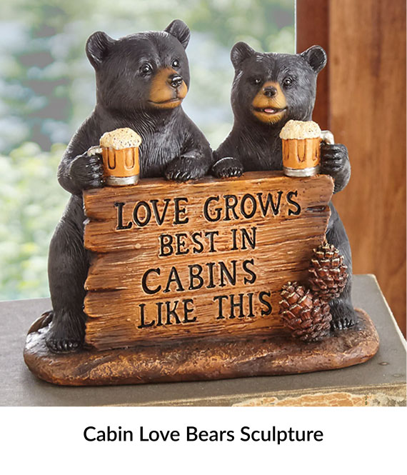 Cabin Love Bears Sculpture