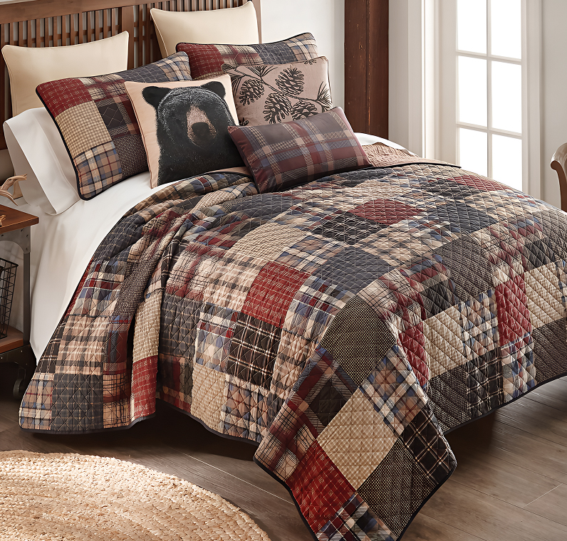 Plaid Rustic Retreat Quilt Bedding Collection