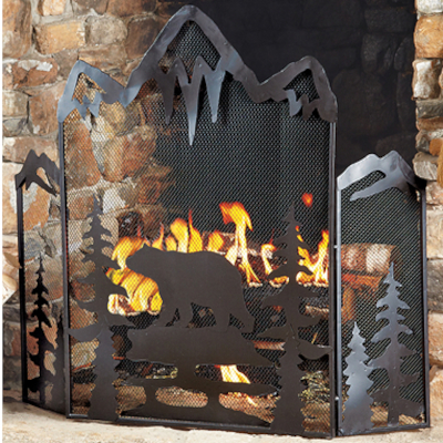 Black Bear Fireplace Screen