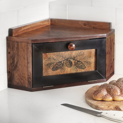 Pinecone Bliss Corner Breadbox
