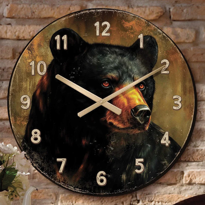 Majestic Bear Wall Clock - Large