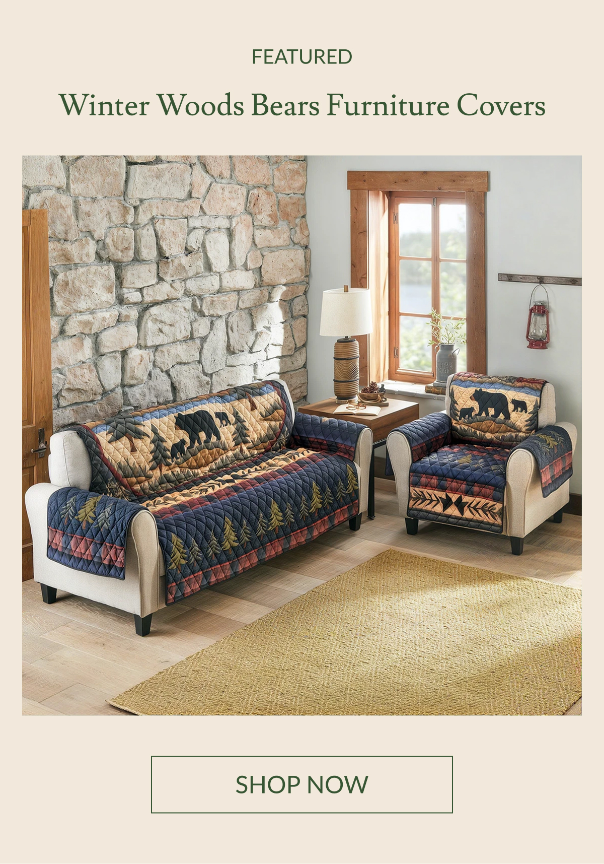Featured: Winter Woods Bears Furniture Covers | Shop Now