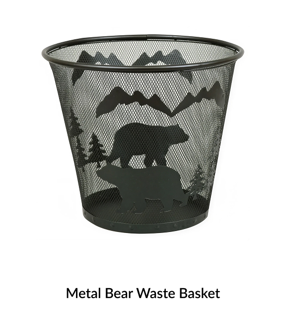 Metal Bear Waste Basket