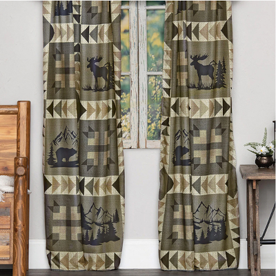 Tetons Bear & Moose Lined Drapes