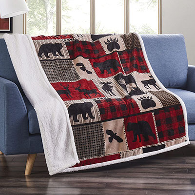 Wildlife Icons Sherpa Throw