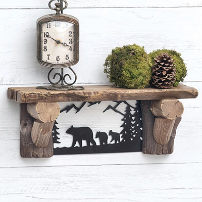 Pine Ridge Bears Wall Shelf