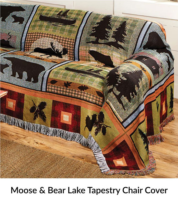 Moose & Bear Lake Tapestry Chair Cover