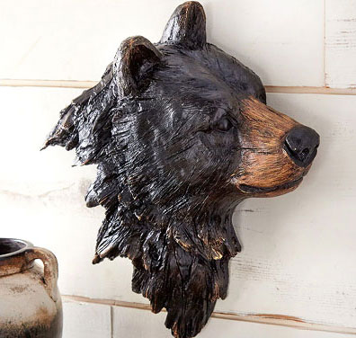 Black Bear Head Wall Sculpture