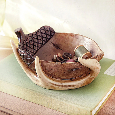 Antler & Acorn Bowl