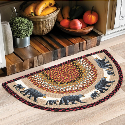 Bear Family Half-Round Braided Rug